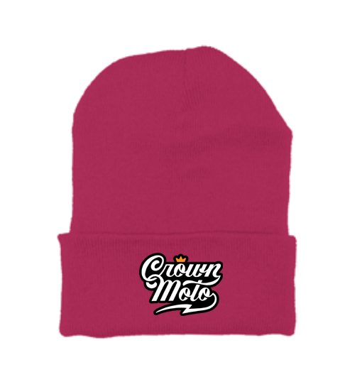 Crown Moto Script Logo Patch Beanie