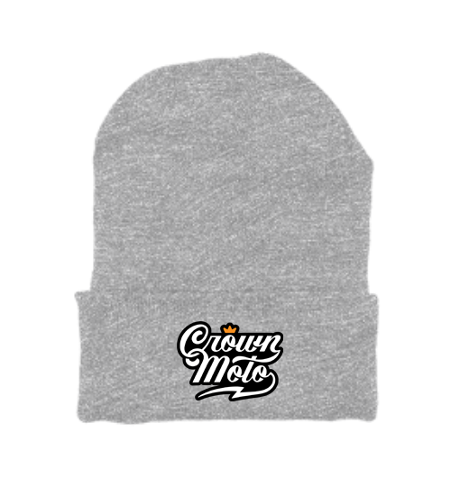Crown Moto Script Logo Patch Beanie