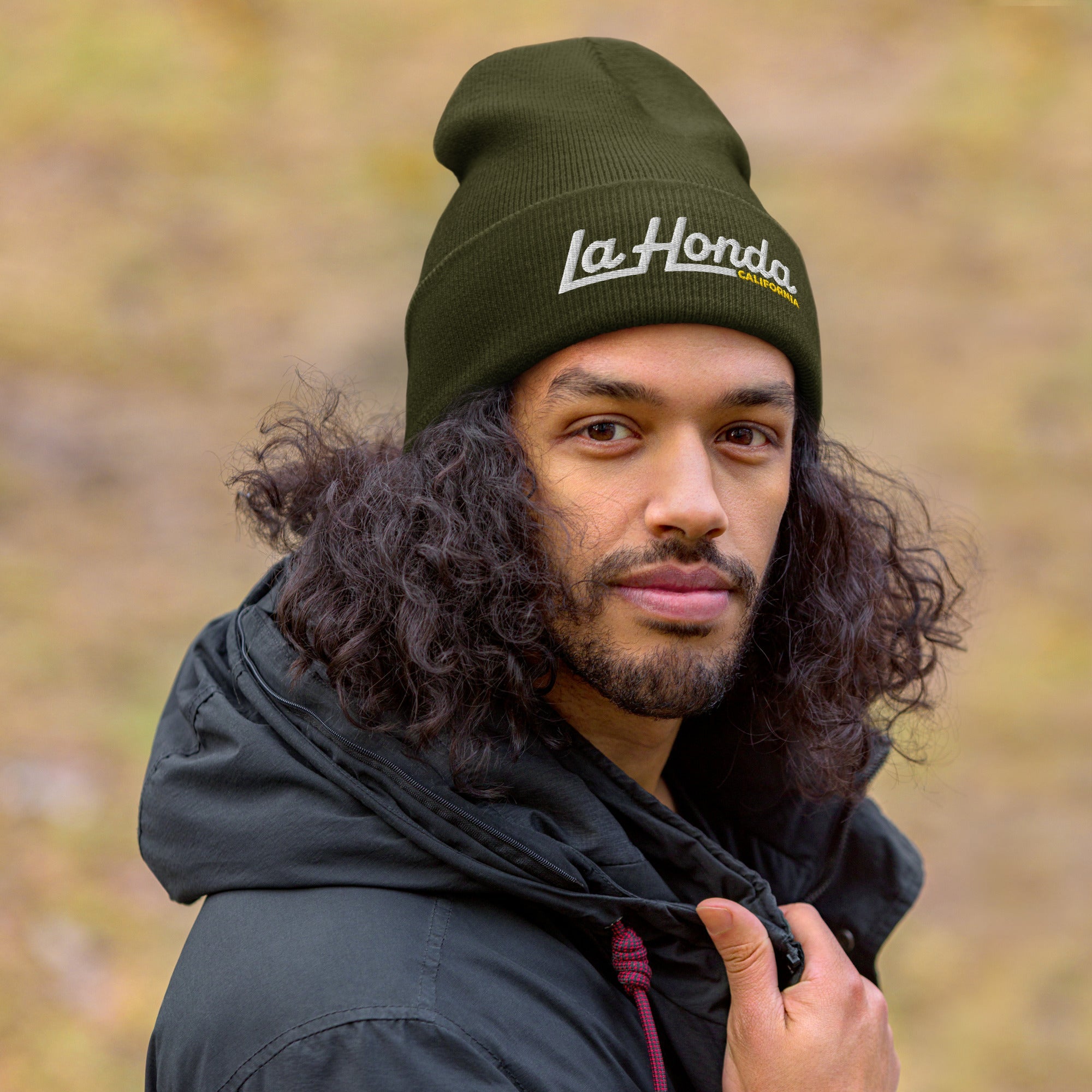 La Honda California Embroidered Cuffed Beanie