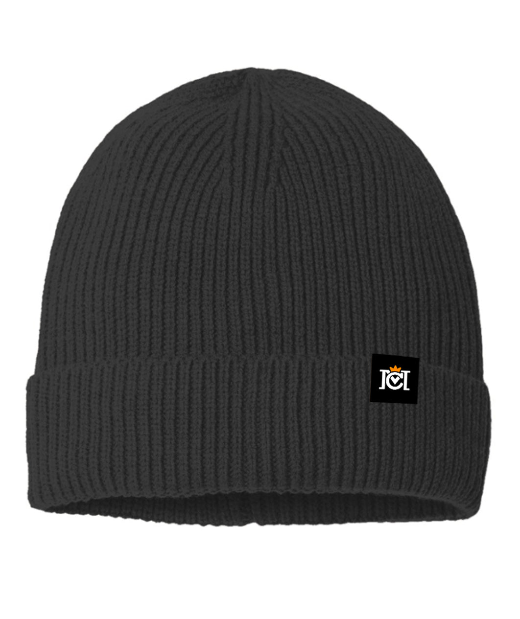 Crown Moto Fine Rib Knit Beanie