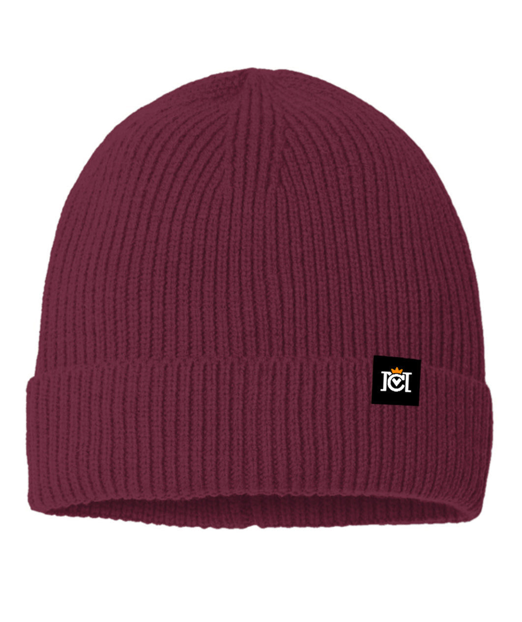 Crown Moto Fine Rib Knit Beanie