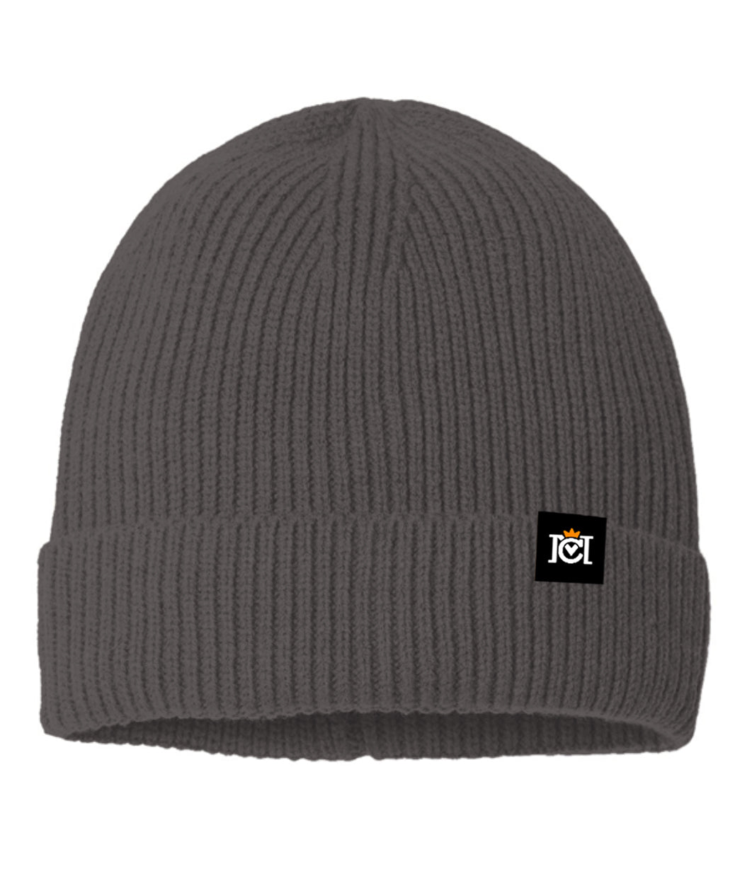 Crown Moto Fine Rib Knit Beanie