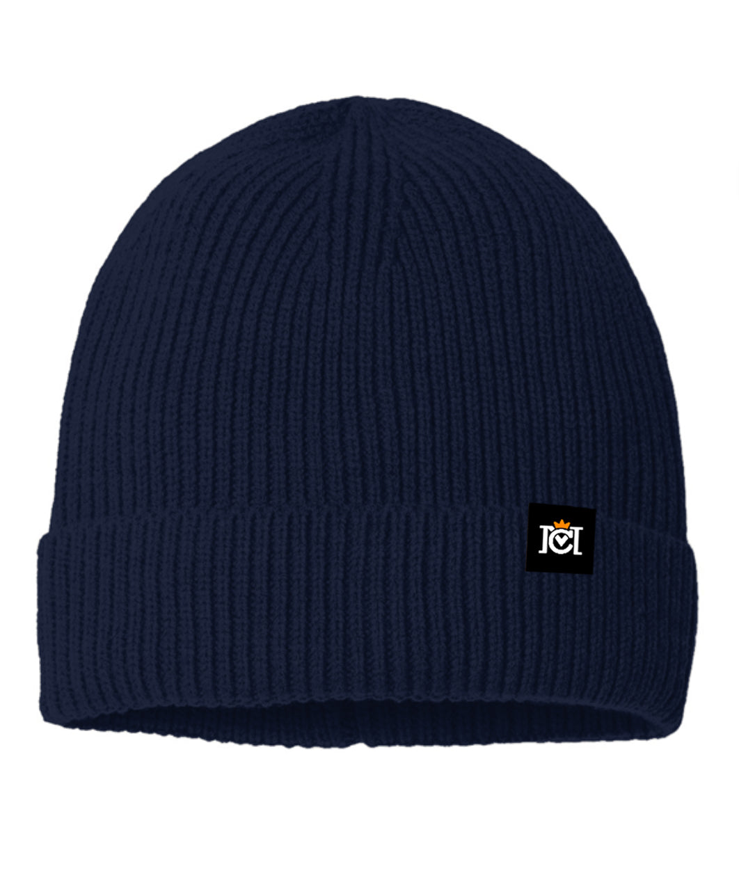 Crown Moto Fine Rib Knit Beanie