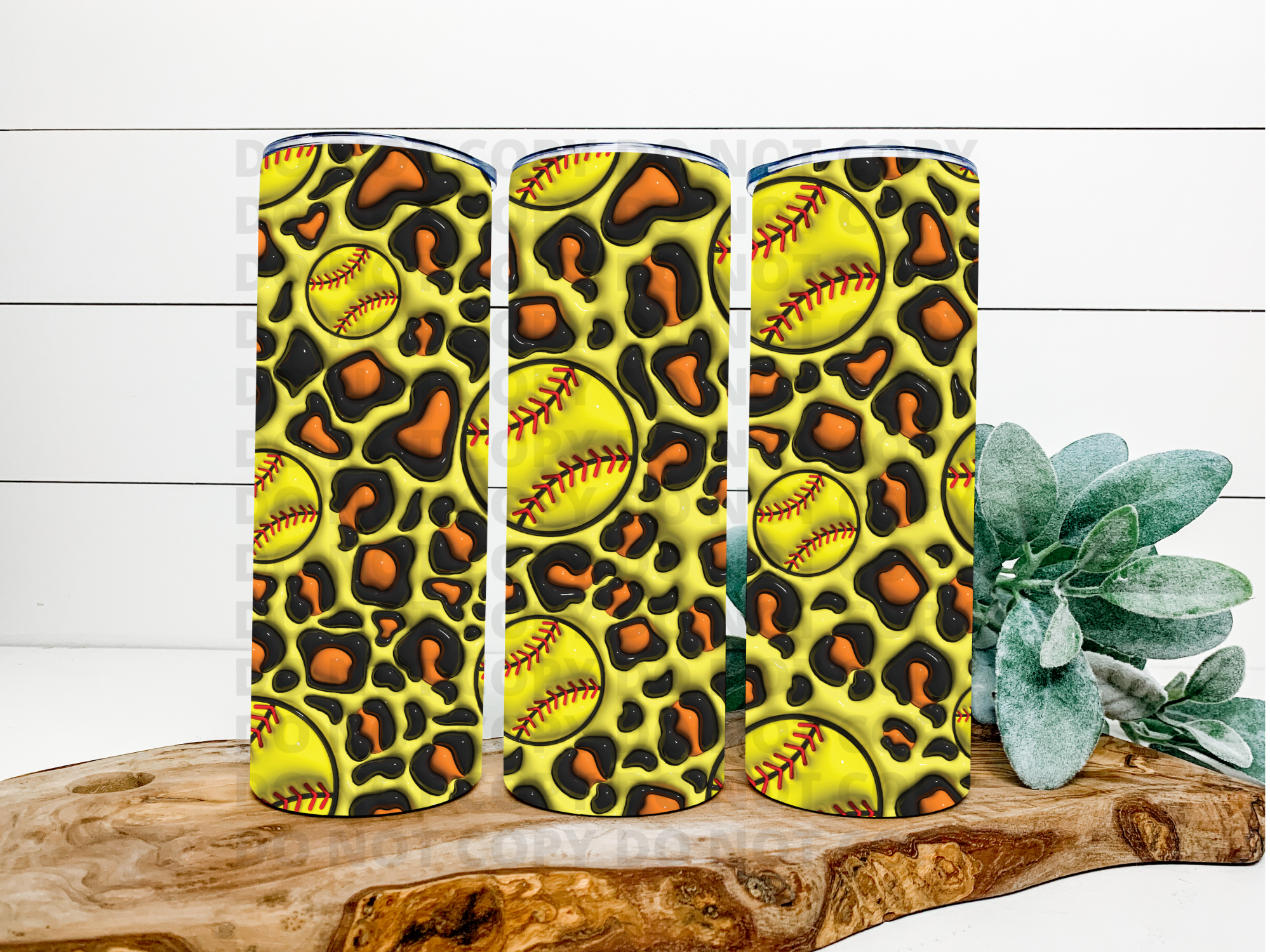Softball  Leopard 3D Tumbler