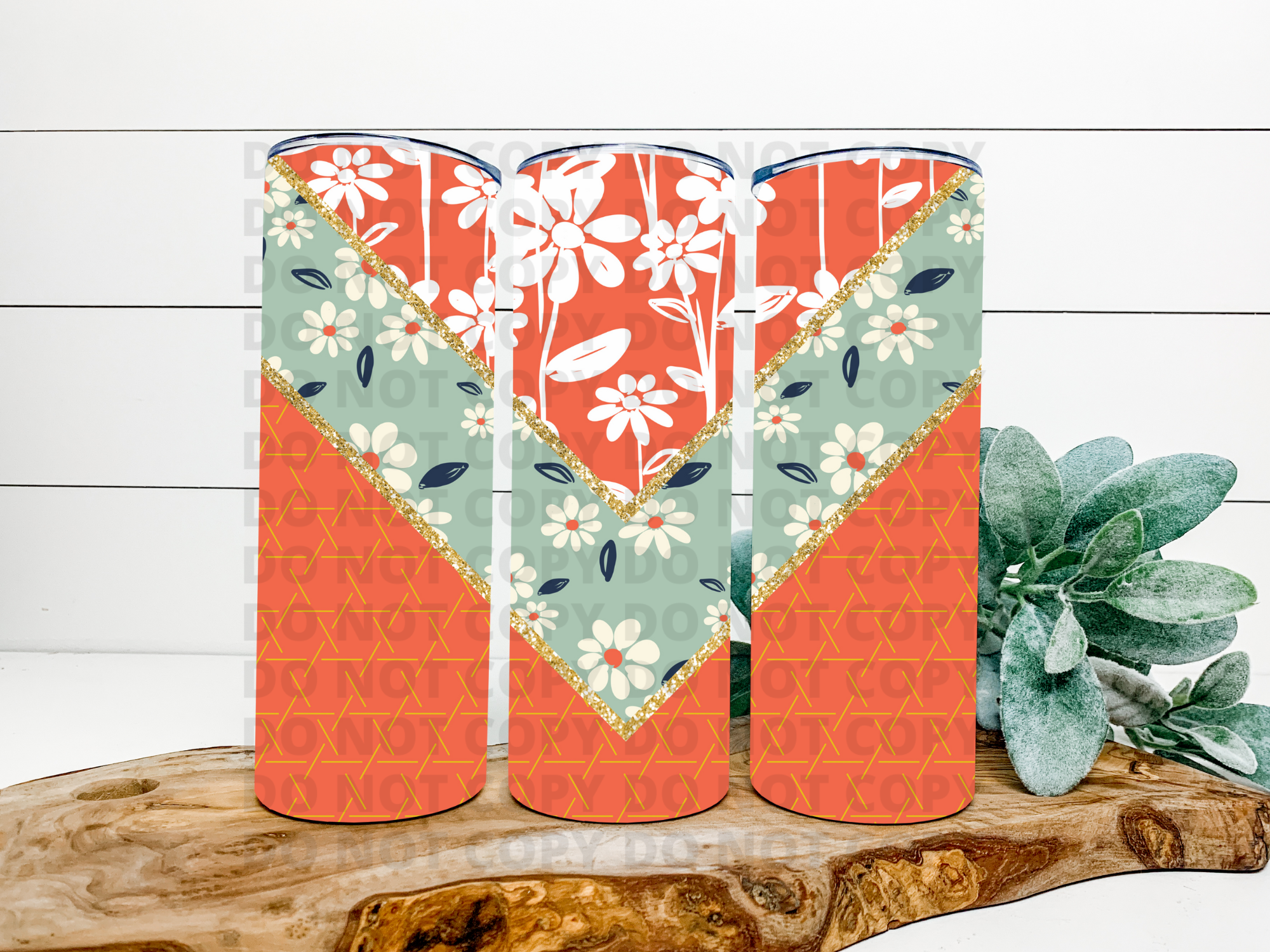 Orange Daisy V Split Tumbler