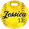 Softball Grunge Bag Tag - Customizable
