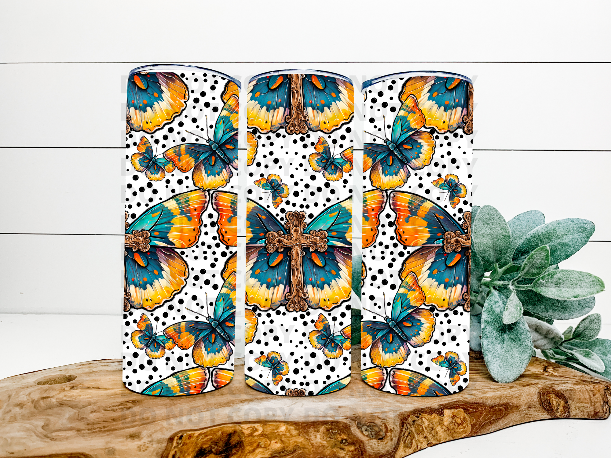Butterfly Cross Tumbler