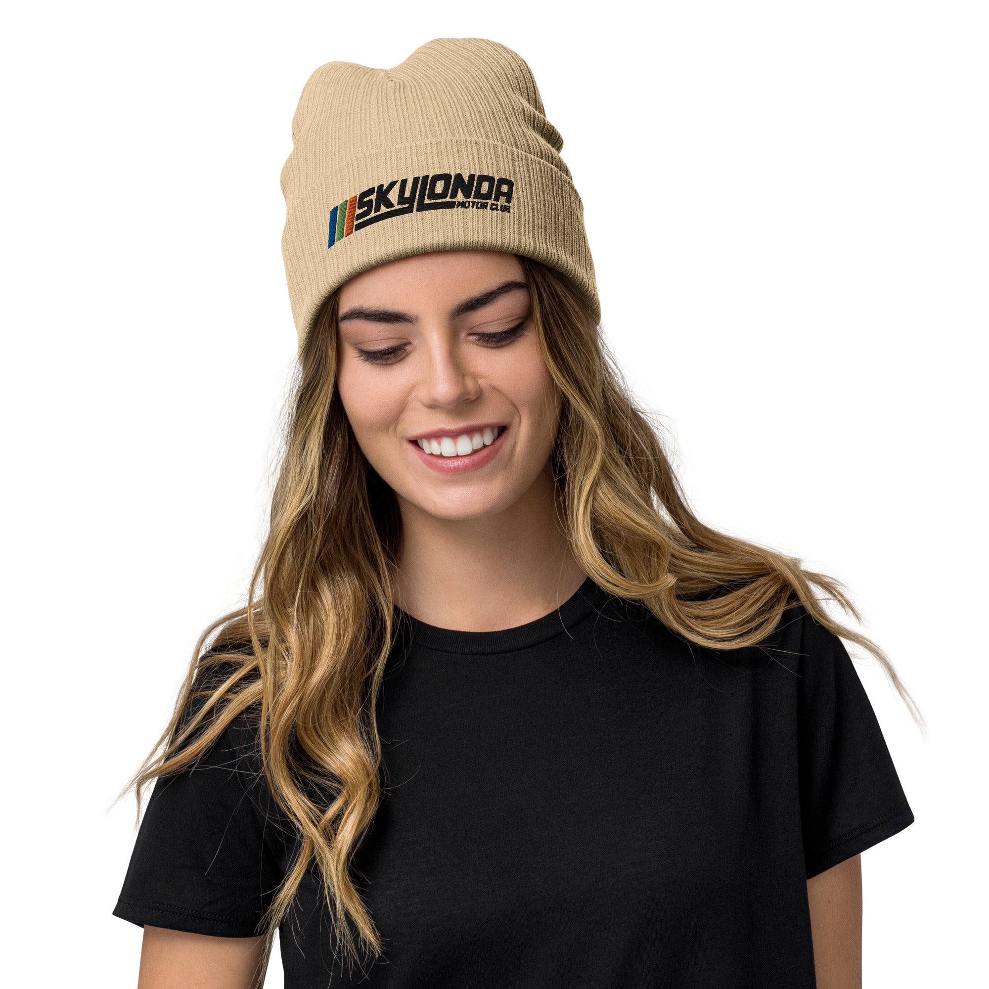 Sky Londa Motor Club Rally Ribbed Knit Beanie